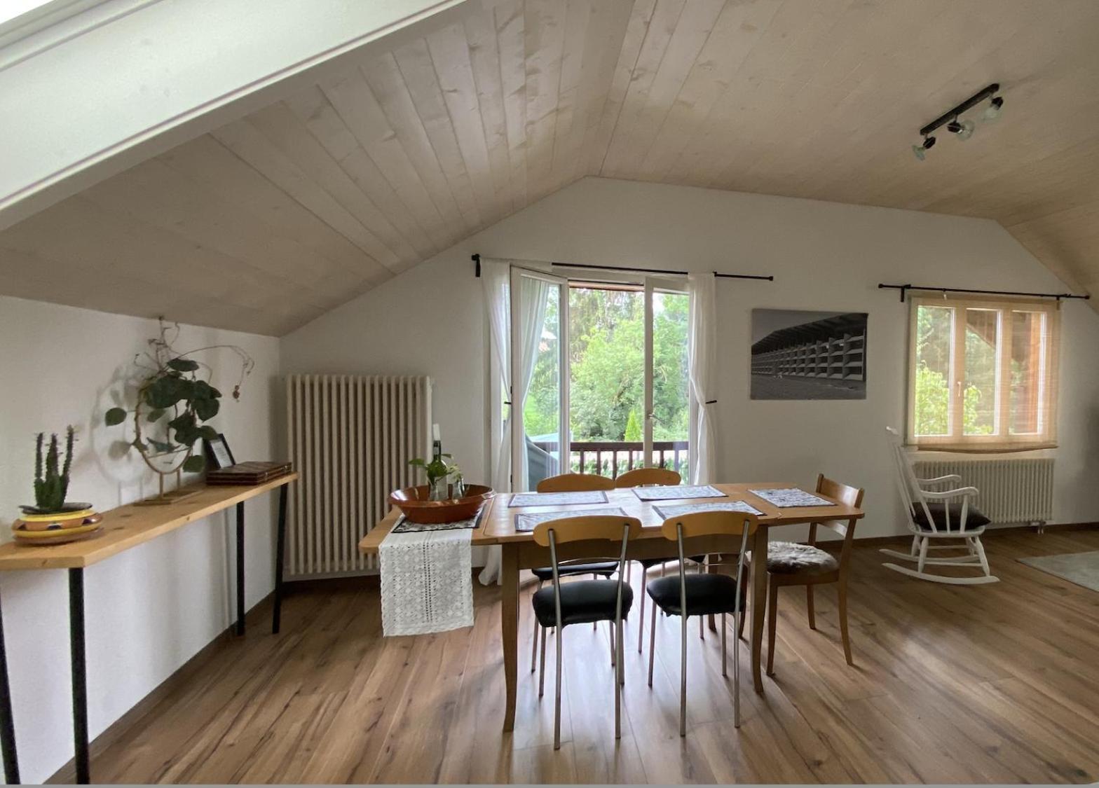 Naturnahe Familienwohnung Ruschegg Exteriör bild