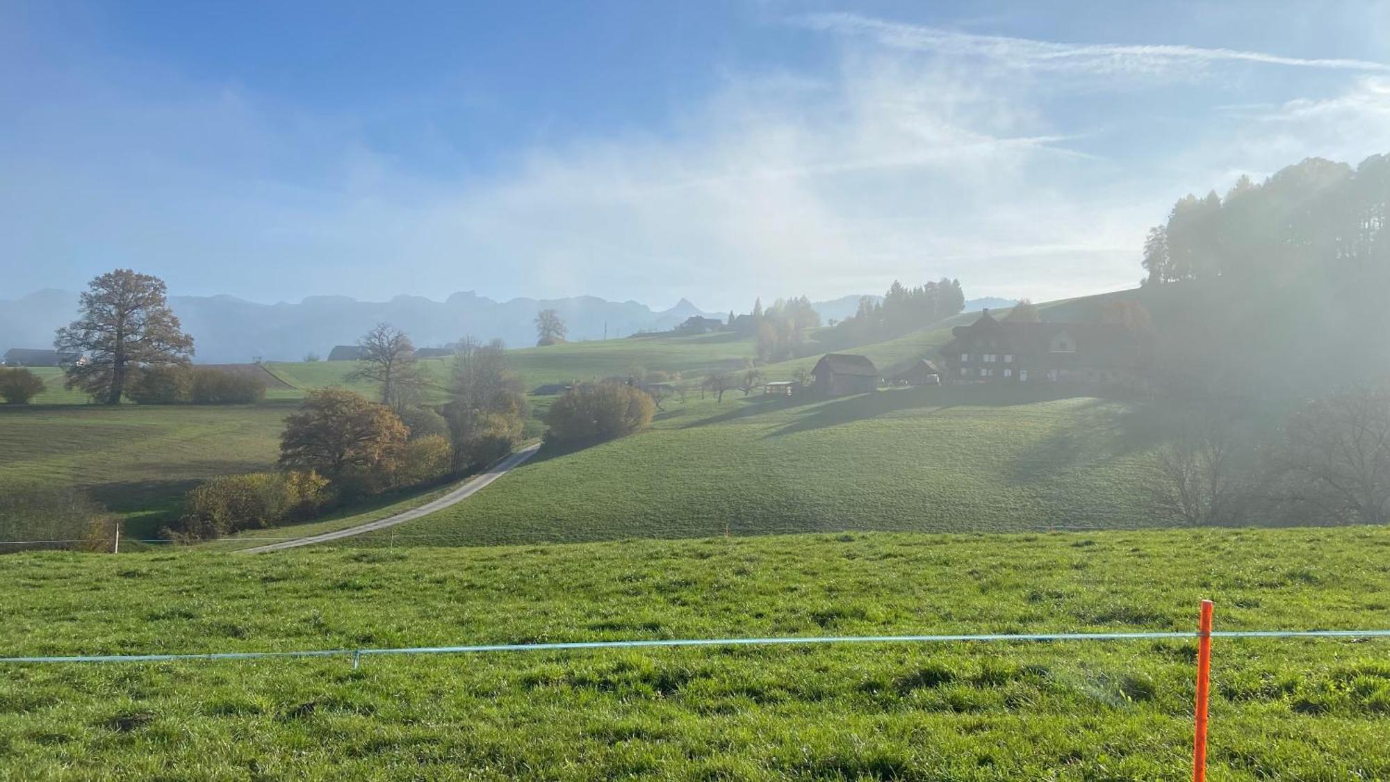 Naturnahe Familienwohnung Ruschegg Exteriör bild