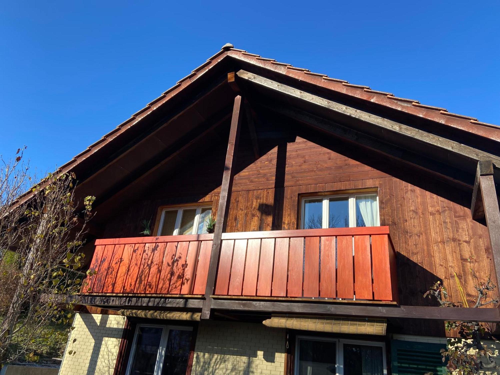 Naturnahe Familienwohnung Ruschegg Exteriör bild